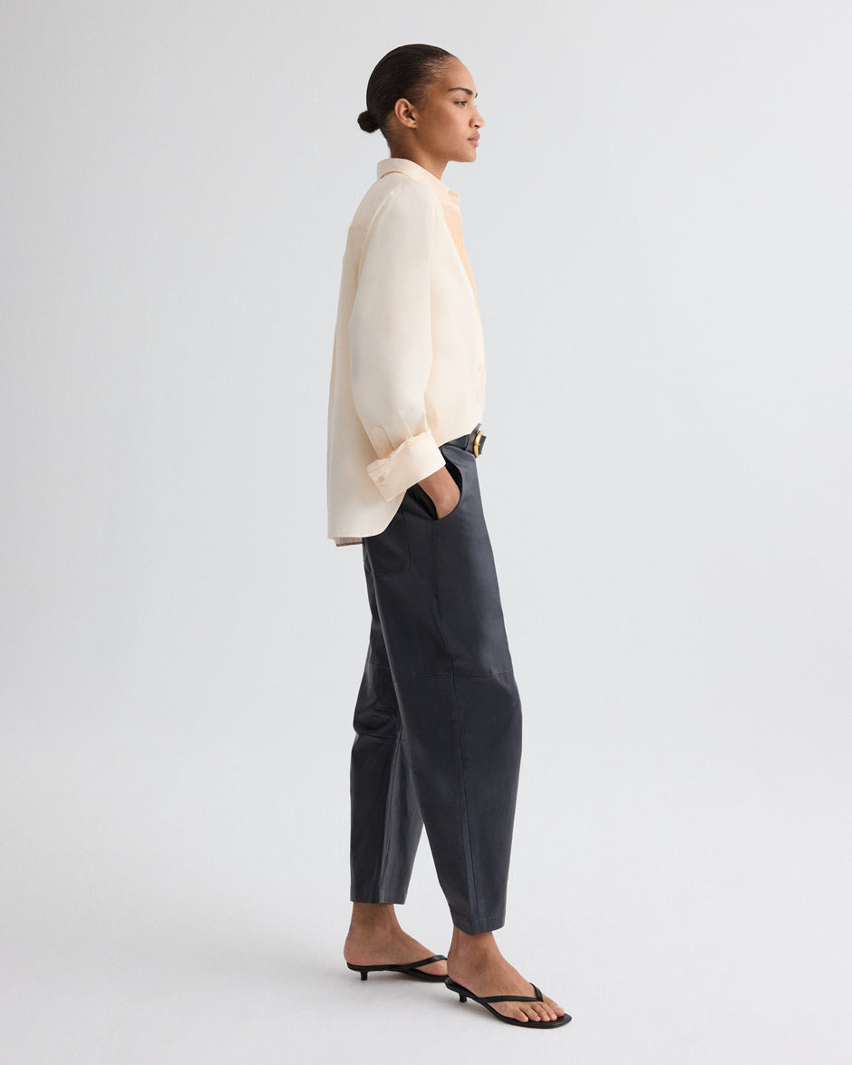 TWP Midnight Jett Pant in Paper Leather view 4