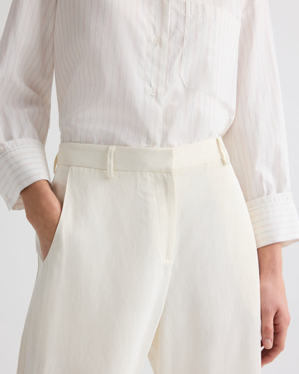 TWP Bone Jetties Beach Pant in Coated Viscose Linen view 3