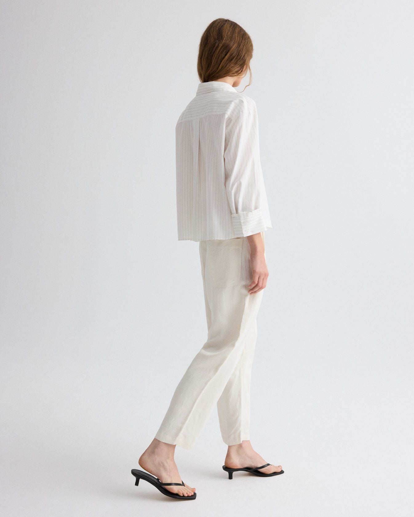 TWP Bone Jetties Beach Pant in Coated Viscose Linen view 5