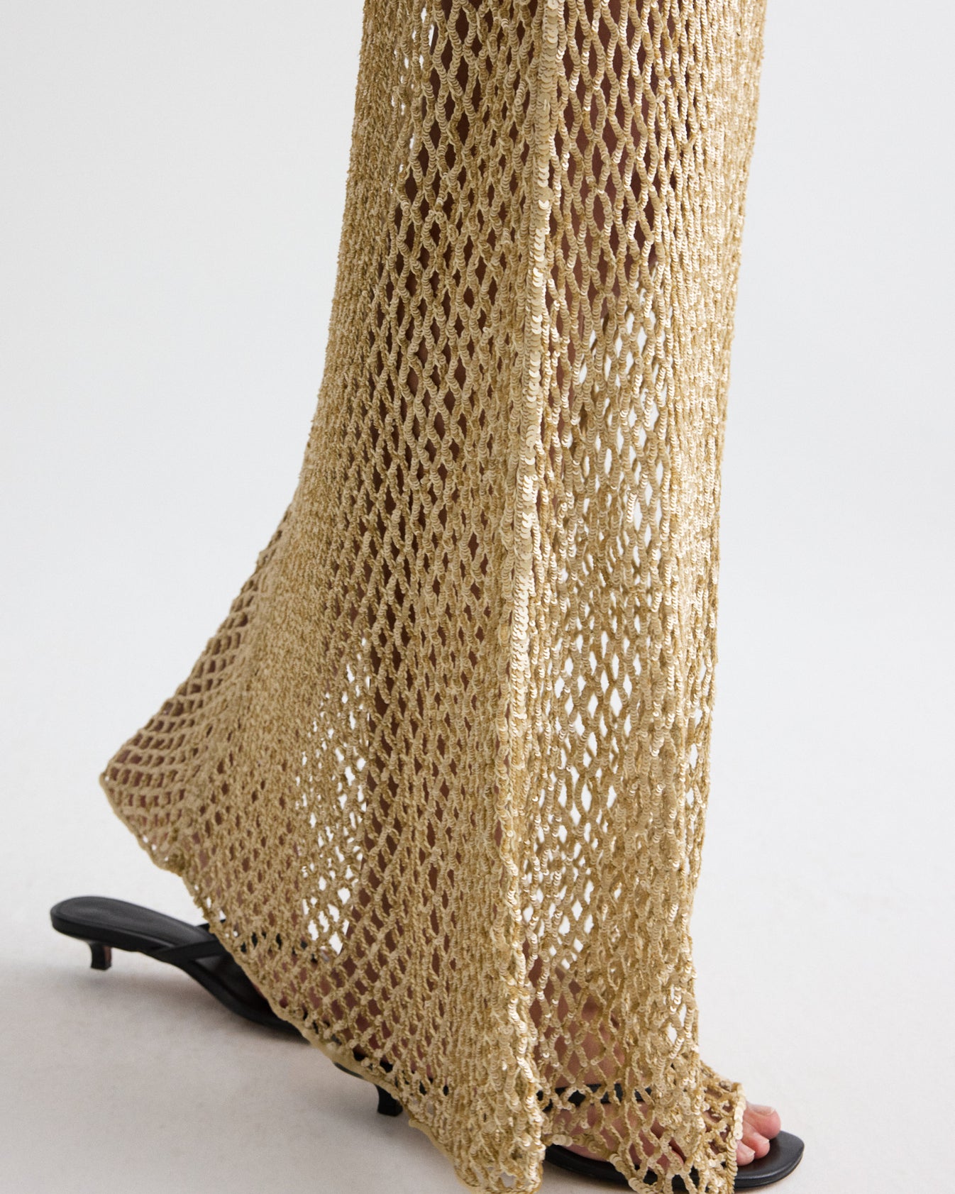 TWP Olive grey Sheer Intent Skirt in Sequin Netting view 4