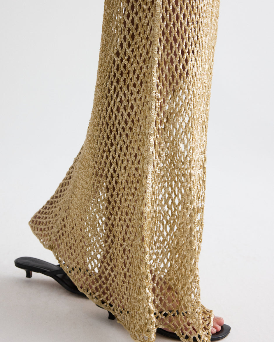 TWP Olive grey Sheer Intent Skirt in Sequin Netting view 4