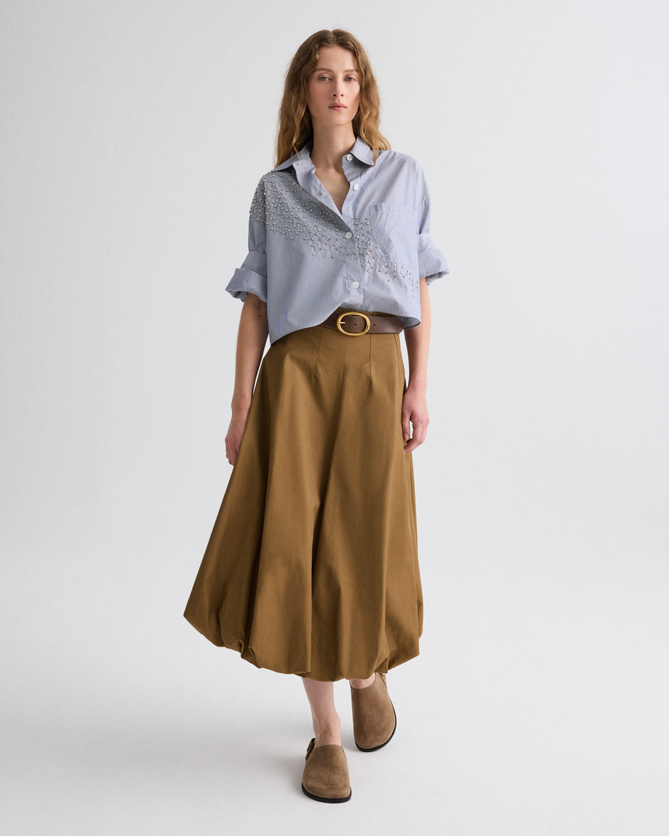 TWP British khaki Full intentions Skirt in Water Repellent Twill view 4