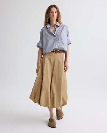 TWP British khaki Full Intentions Skirt in Trench Chino Twill view 2