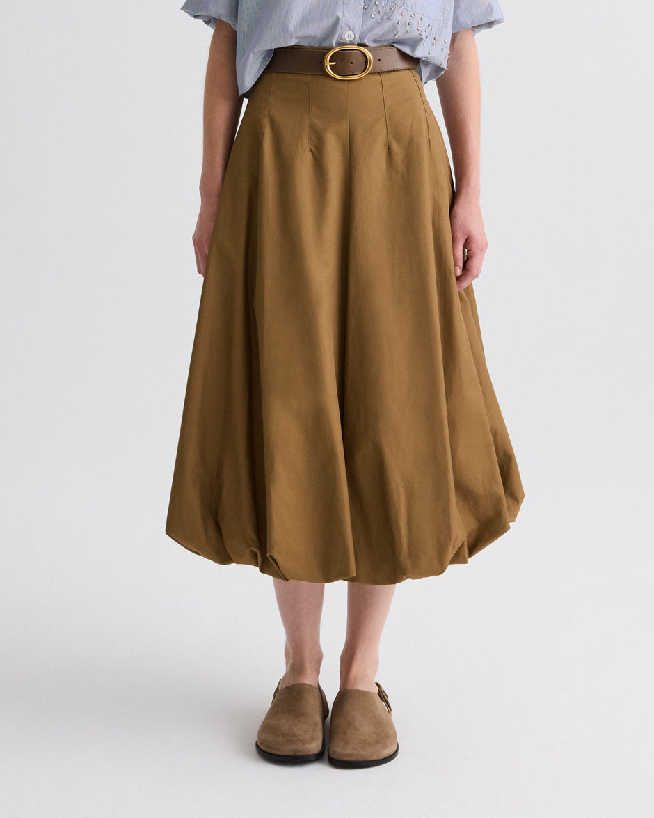 TWP British khaki Full intentions Skirt in Water Repellent Twill view 2