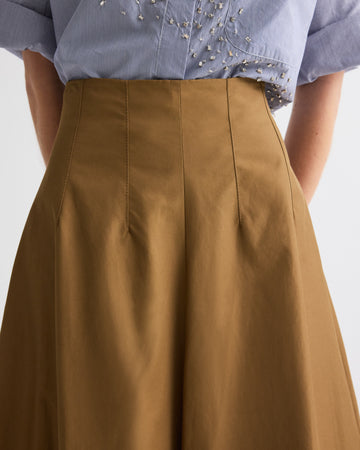 TWP British khaki Full intentions Skirt in Water Repellent Twill view 3