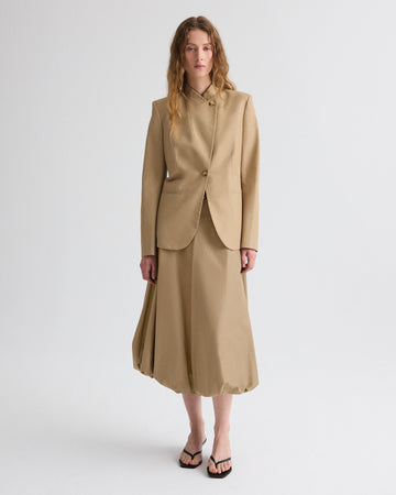 TWP British khaki Full Intentions Skirt in Trench Chino Twill view 6