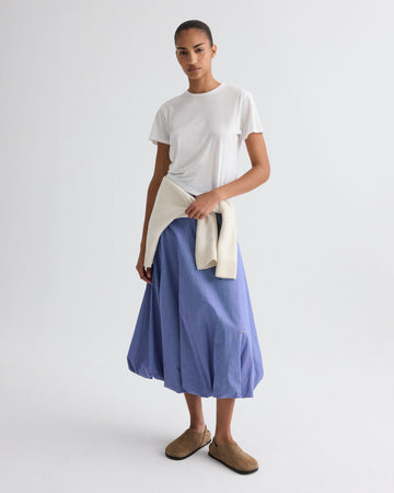 TWP White / navy Full intentions Skirt in Micro Check view 1