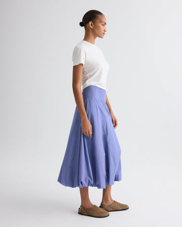 TWP White / navy Full intentions Skirt in Micro Check view 3