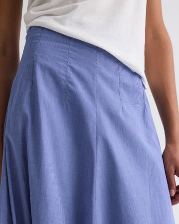 TWP White / navy Full intentions Skirt in Micro Check view 4