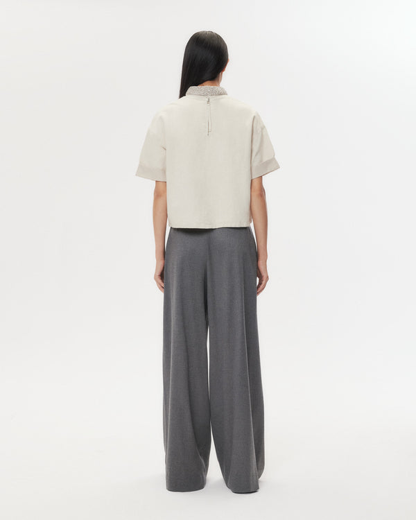 TWP Natural Ex T With Crystal Collar in Japanese Denim view 5