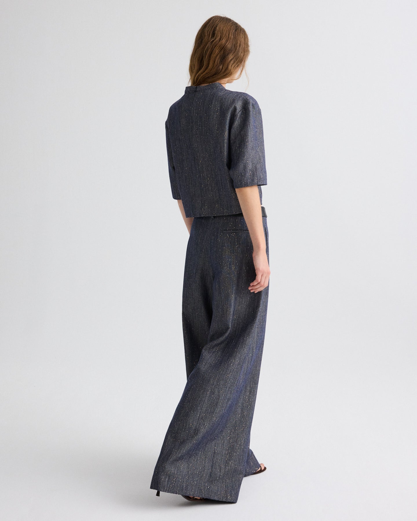 TWP Medium indigo / gold Ex T in Sequined Denim view 5