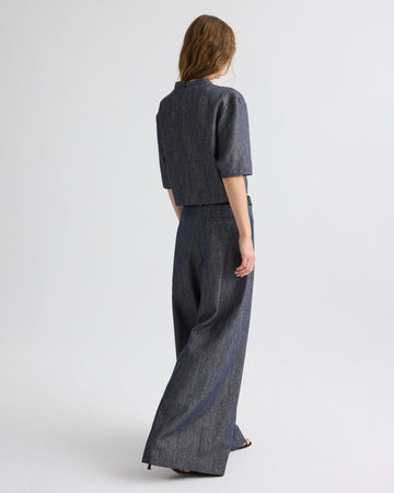 TWP Medium indigo / gold Ex T in Sequined Denim view 5