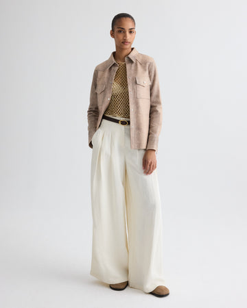 TWP Taupe multi Ranchers Daughter in Embossed Python Leather view 2