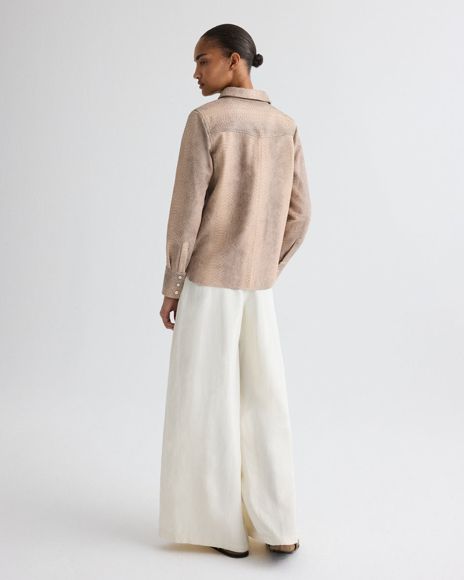 TWP Taupe multi Ranchers Daughter in Embossed Python Leather view 5