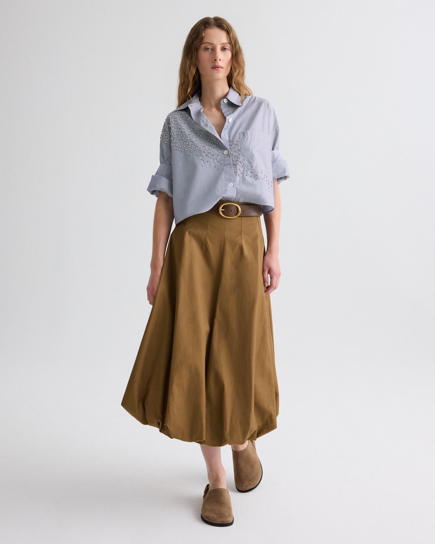 White / midnight Next Ex Shirt with Crystals in Baroness Stripe | TWP