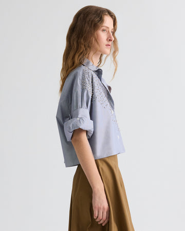 TWP White / midnight Next Ex Shirt with Crystals in Baroness Stripe view 4