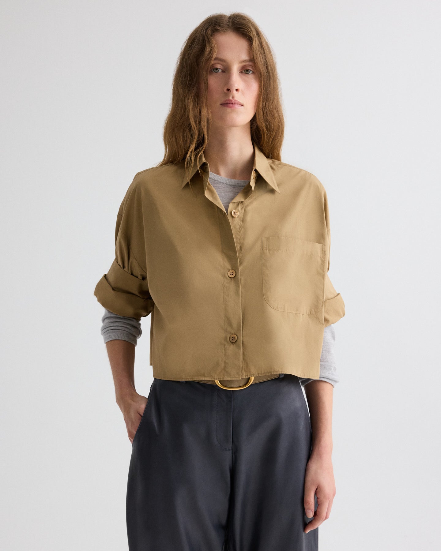 TWP Petrified oak Next Ex Shirt in Superfine Cotton view 1