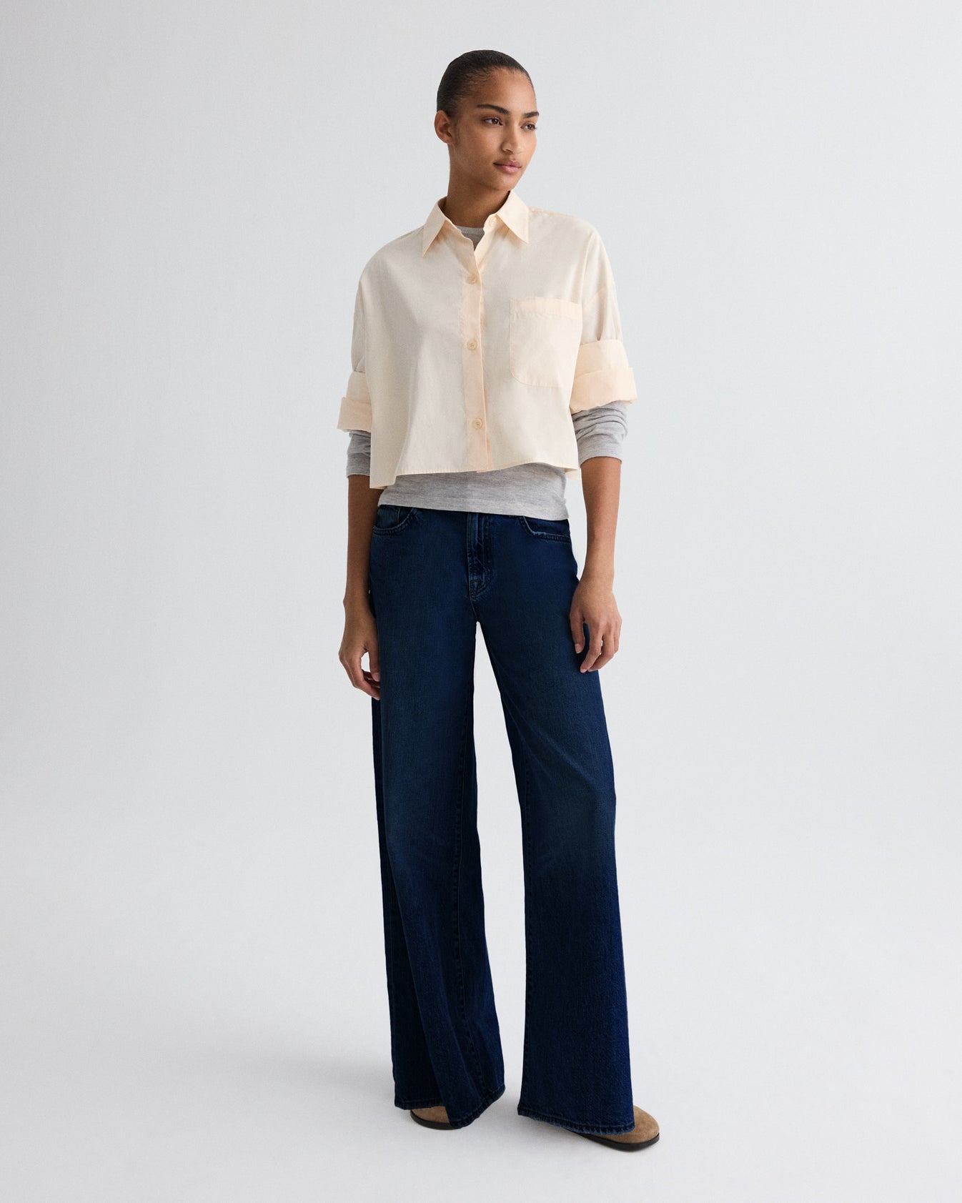 TWP Creme de peche Next Ex Shirt in Superfine Cotton view 3