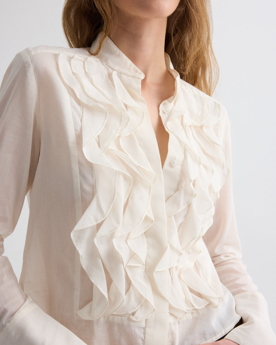 TWP Ivory Patti Top in Cotton Silk Organza view 2