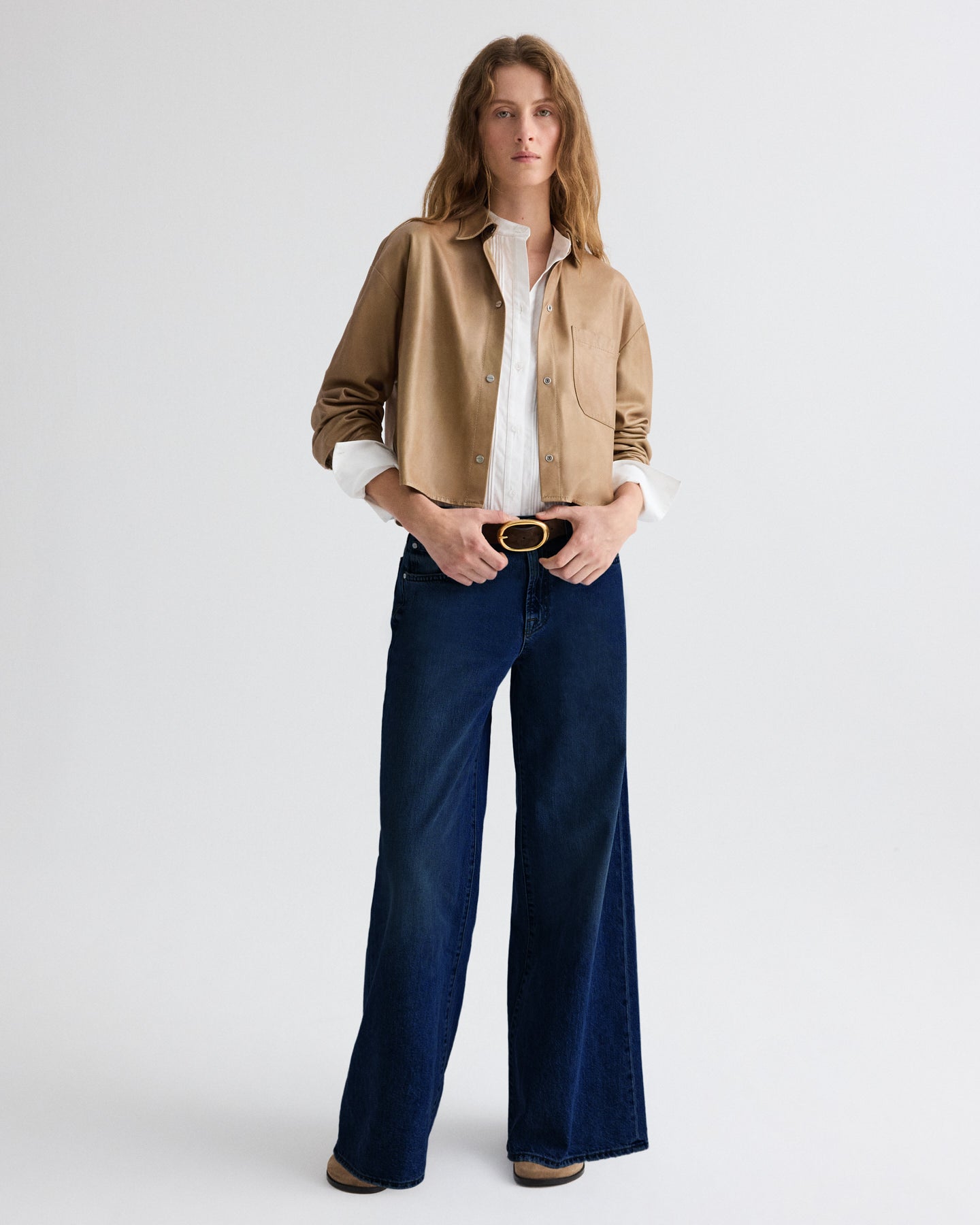 TWP Olive grey Little Big Joe Shirt in Paper Leather view 3