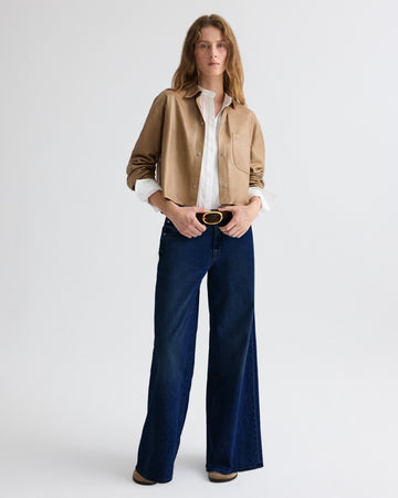 TWP Olive grey Little Big Joe Shirt in Paper Leather view 3