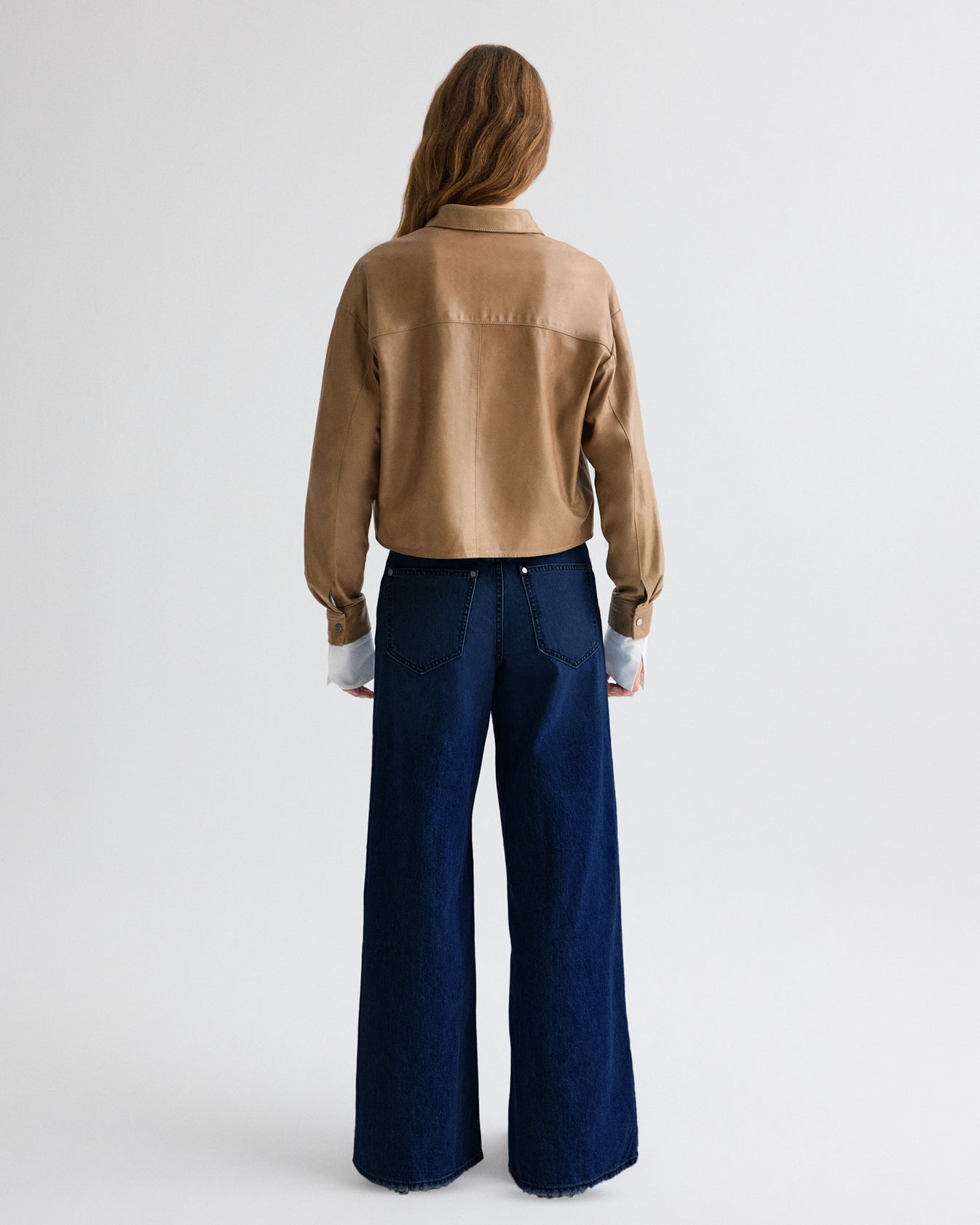 TWP Olive grey Little Big Joe Shirt in Paper Leather view 5