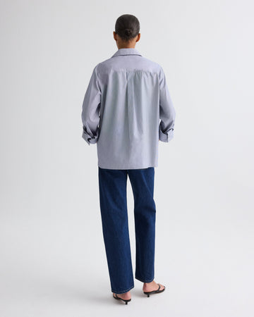 TWP White / midnight Next Morning Shirt with Crystals in Baroness Stripe view 5