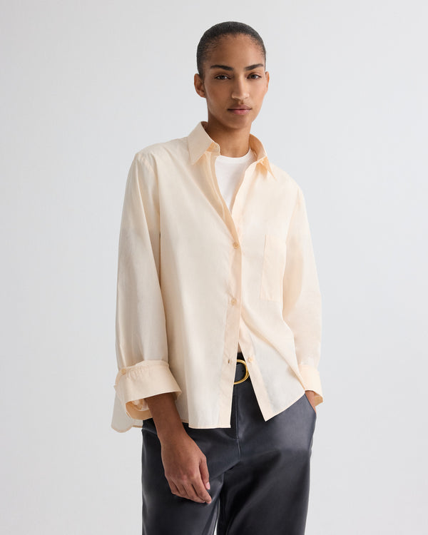 TWP Creme de peche Next Morning Shirt in Superfine Cotton view 1