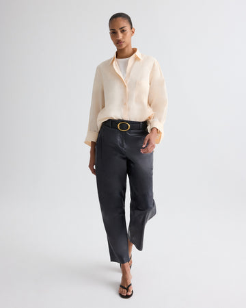 TWP Creme de peche Next Morning Shirt in Superfine Cotton view 2