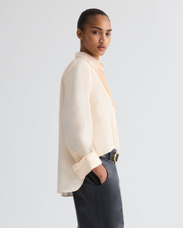 TWP Creme de peche Next Morning Shirt in Superfine Cotton view 3