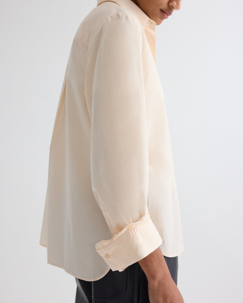 TWP Creme de peche Next Morning Shirt in Superfine Cotton view 4
