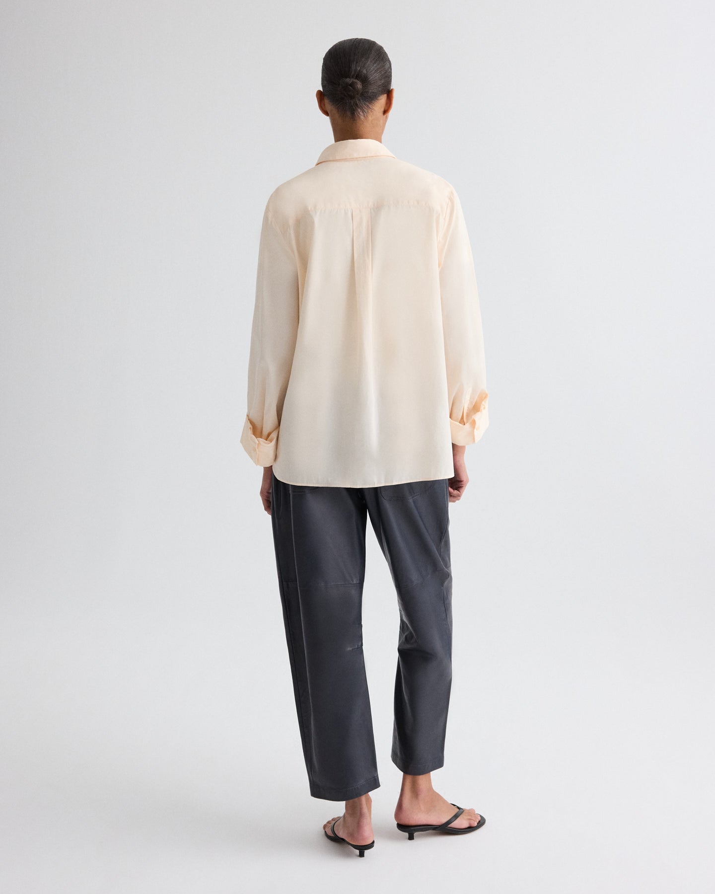 TWP Creme de peche Next Morning Shirt in Superfine Cotton view 5