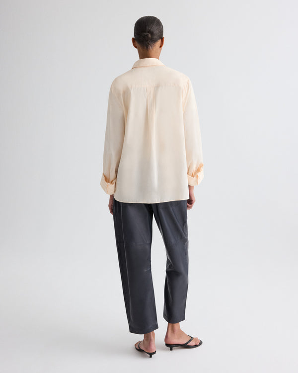 TWP Creme de peche Next Morning Shirt in Superfine Cotton view 5