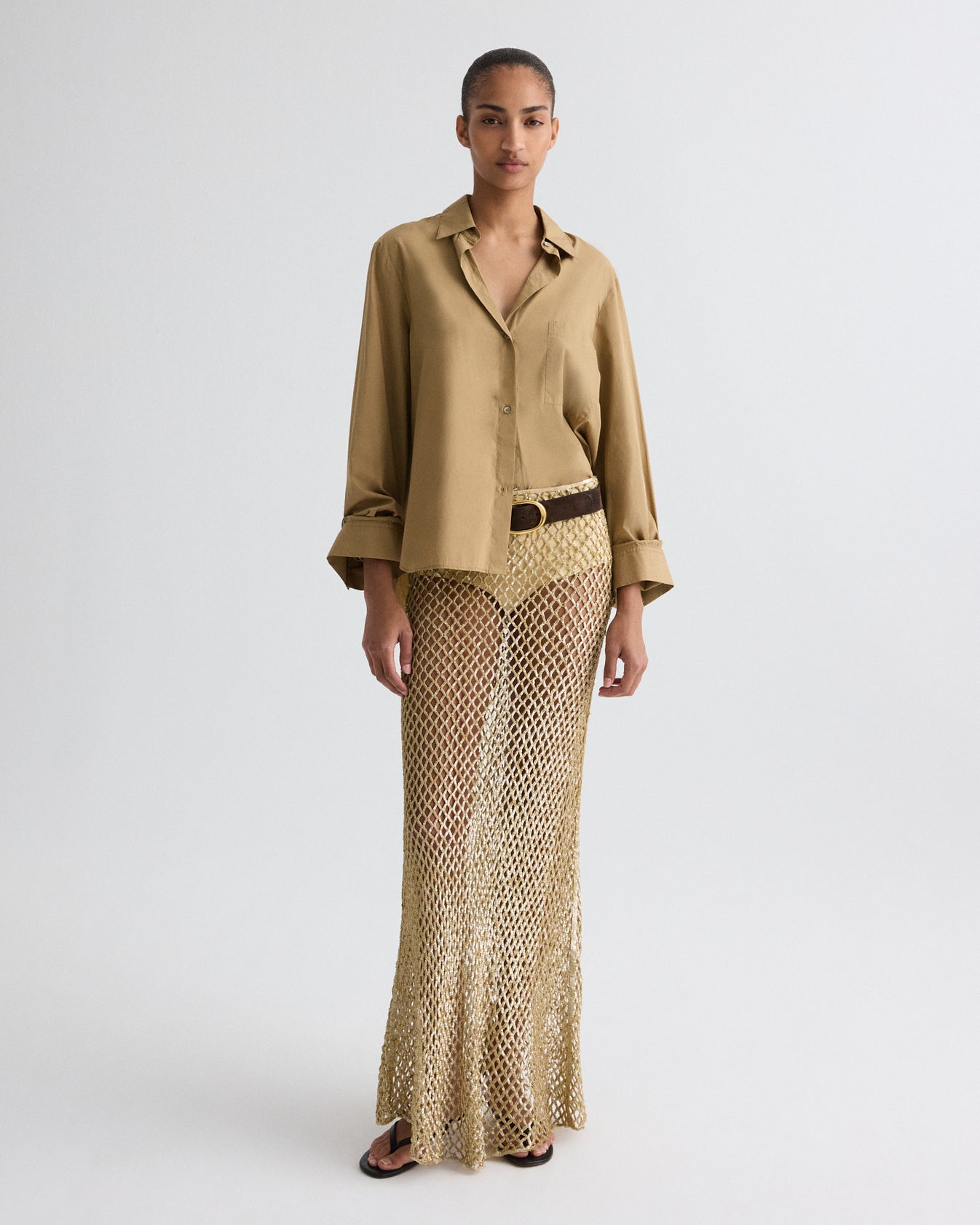 TWP Petrified oak Next Morning Shirt in Superfine Cotton view 3