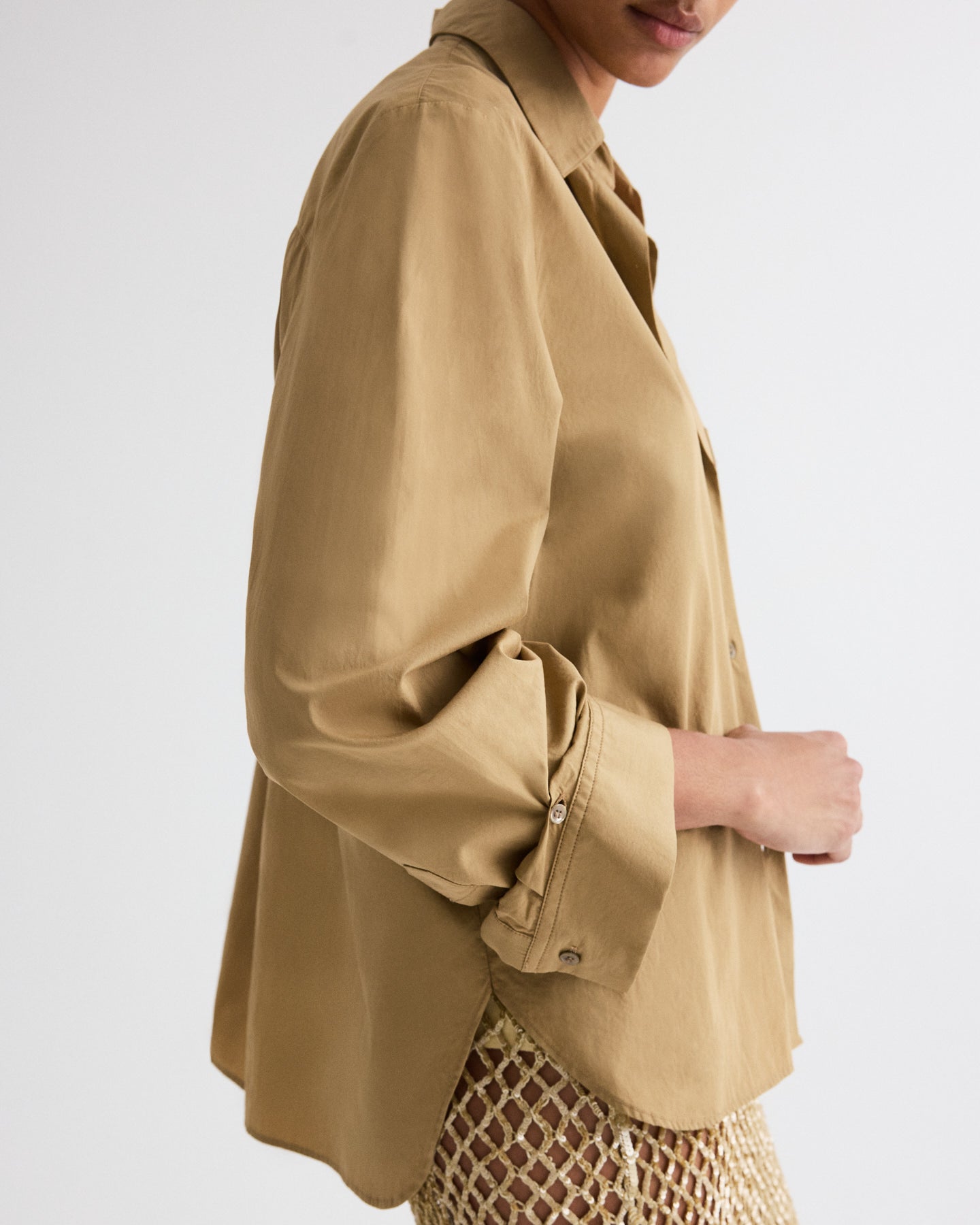 TWP Petrified oak Next Morning Shirt in Superfine Cotton view 1