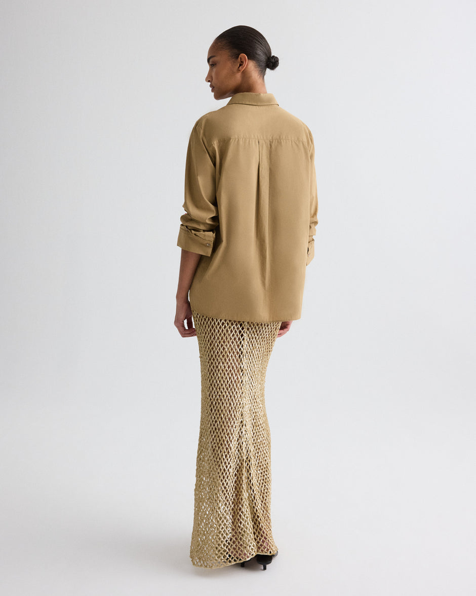 TWP Petrified oak Next Morning Shirt in Superfine Cotton view 5