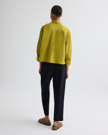 TWP Avocado oil J.D. Shirt in Super Compact Poplin view 5