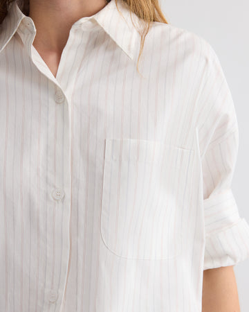 TWP White multi Next Ex Shirt in Mixed Pinstripe Superpop view 4