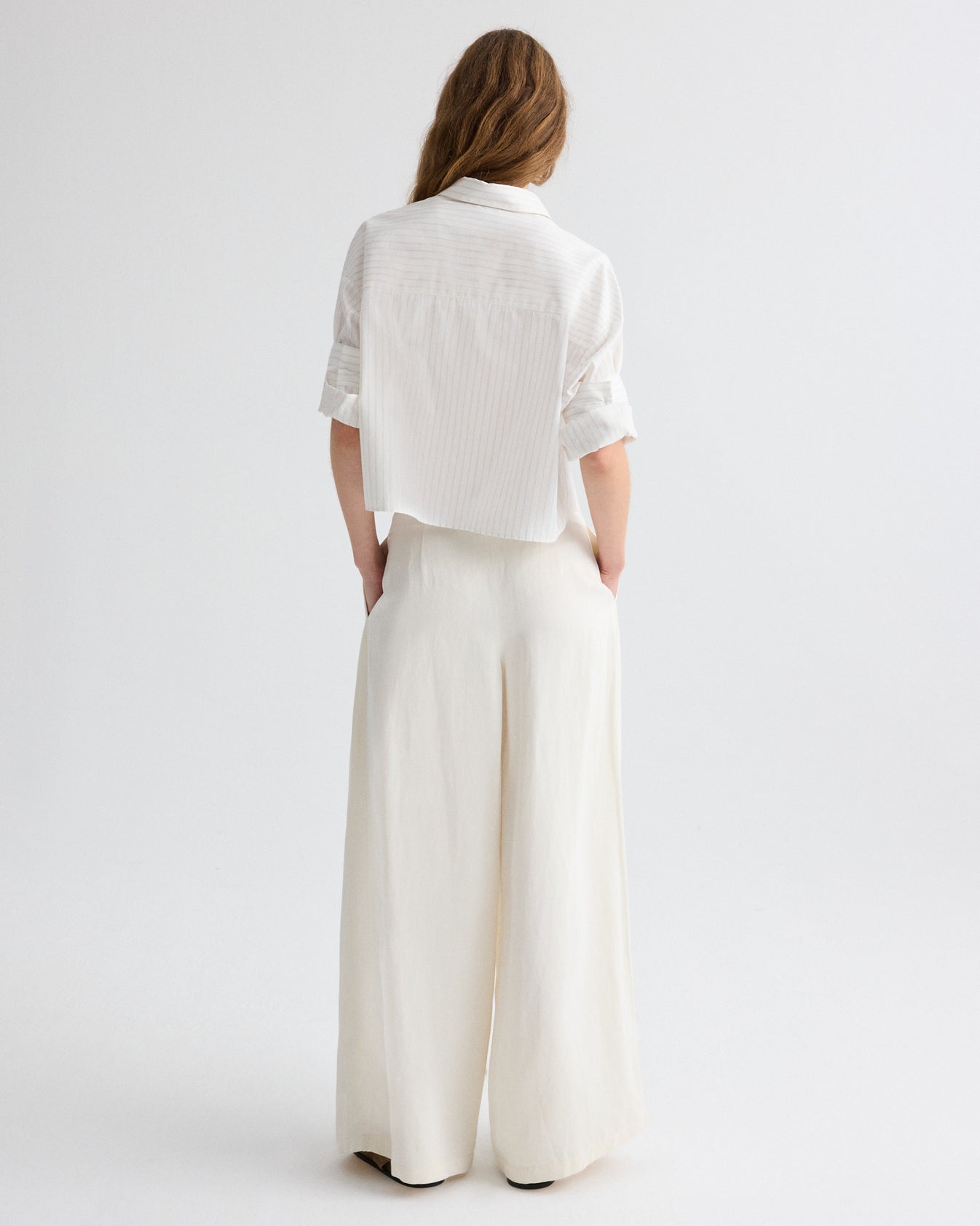 TWP White multi Next Ex Shirt in Mixed Pinstripe Superpop view 5