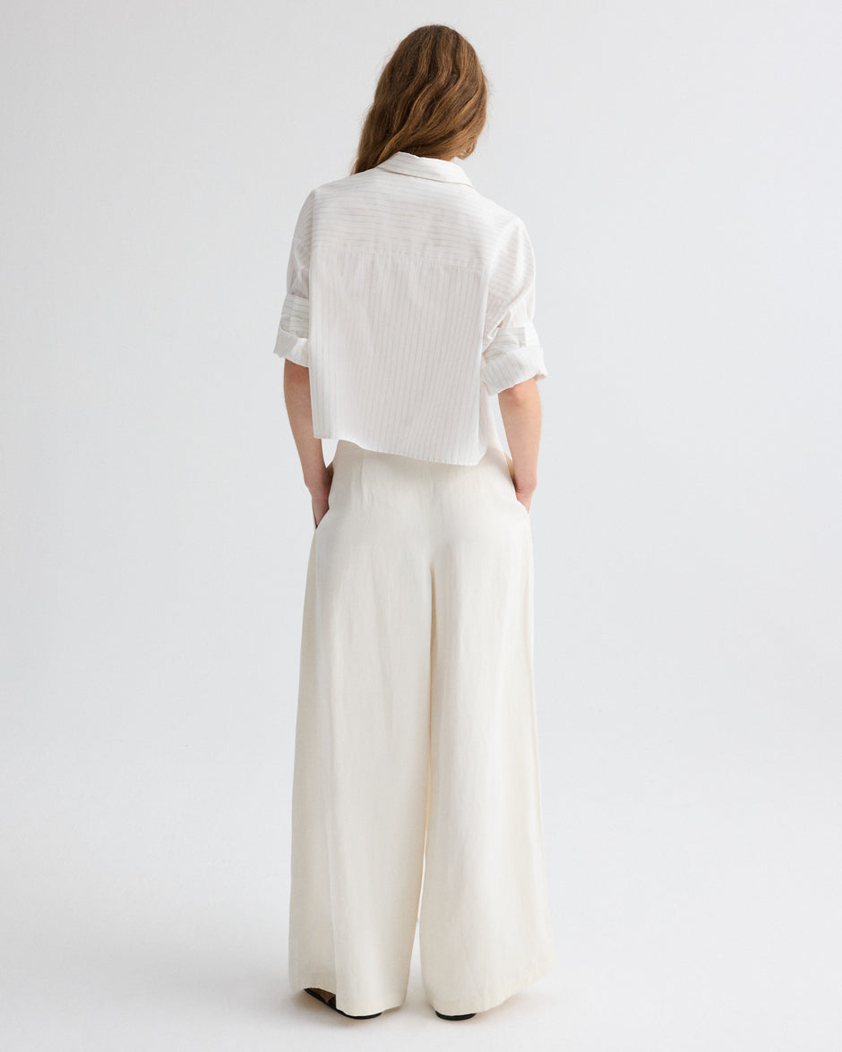 TWP White multi Next Ex Shirt in Mixed Pinstripe Superpop view 5