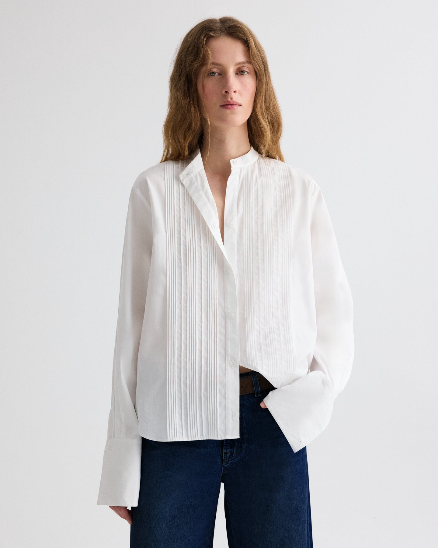 TWP White Painter Shirt in Compact Poplin view 1