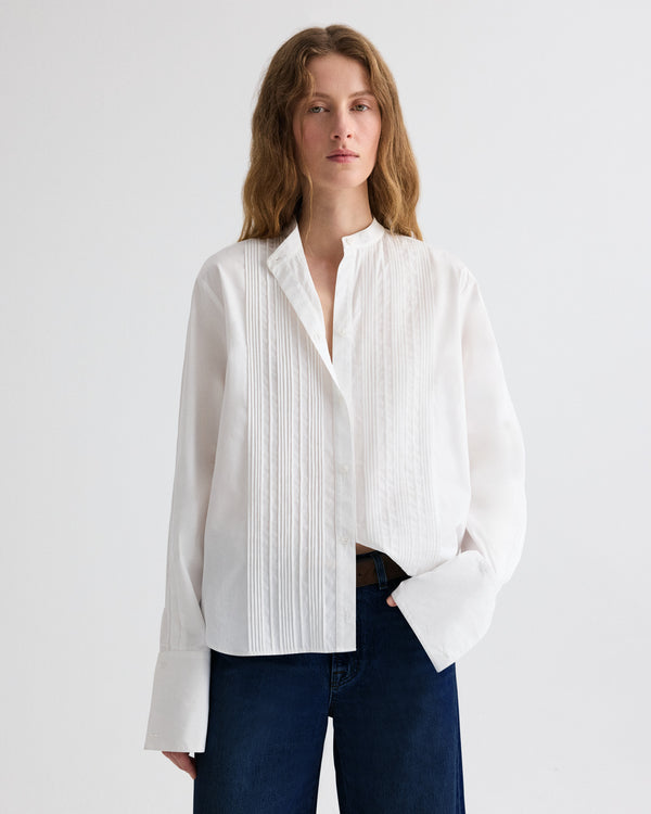 TWP White Painter Shirt in Compact Poplin view 1