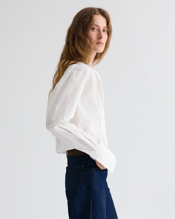 TWP White Painter Shirt in Compact Poplin view 4