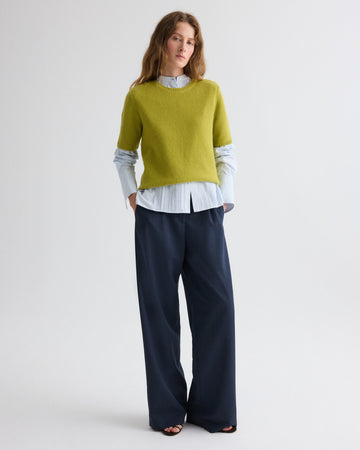 TWP Avocado oil Seed Stitch Audrey Sweater in Cashmere view 1