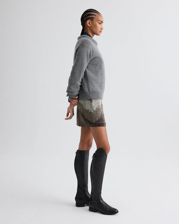 TWP Medium heather grey Stevie Sweater in Italian Cashmere view 4