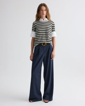 TWP Beetle multi Striped True Crewneck in Superfine Cashmere view 4