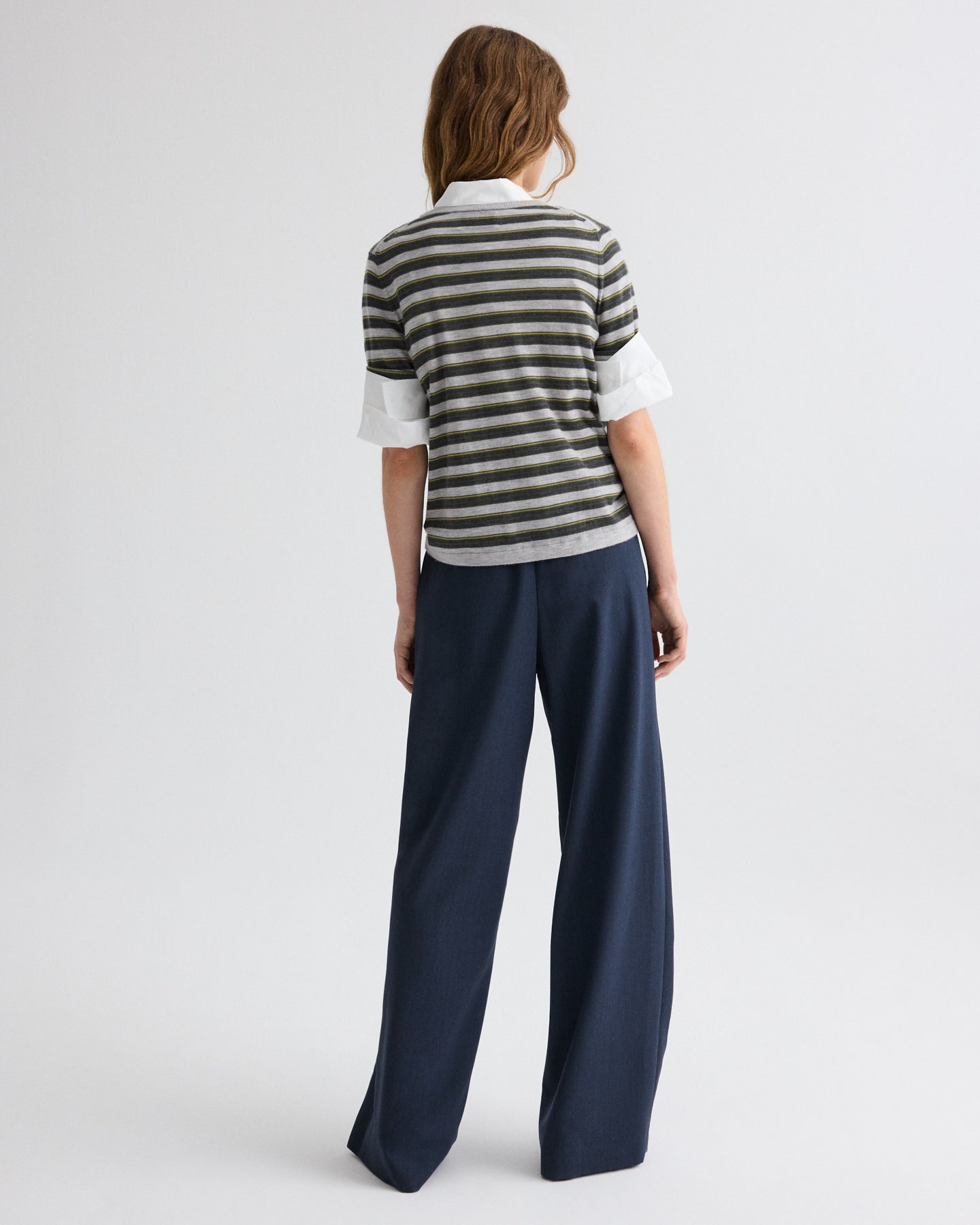 TWP Beetle multi Striped True Crewneck in Superfine Cashmere view 5