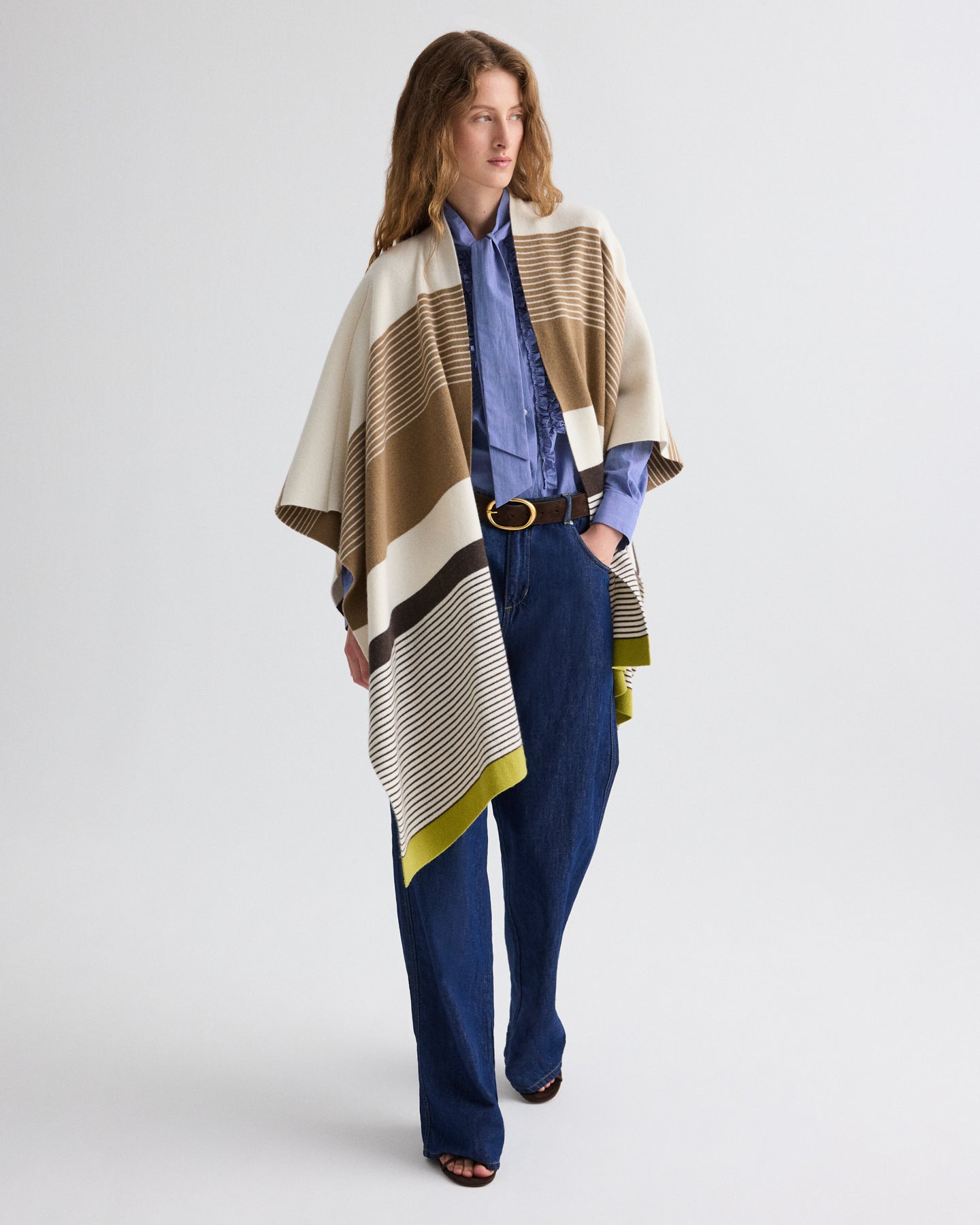 TWP Multi Wrapped Around Poncho in Cashmere view 2