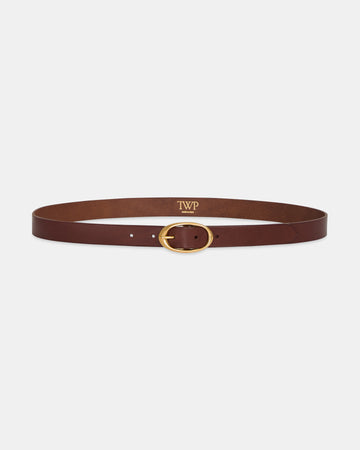 TWP Dark luggage Narrow Belt in Vachetta Leather view 1