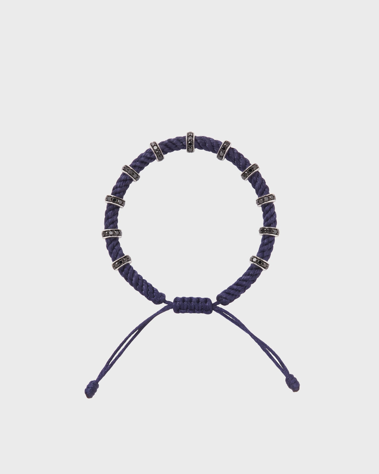 TWP Midnight Midnight Thread Bracelet x Black Diamond Silver Big Size Full Roundel view 1